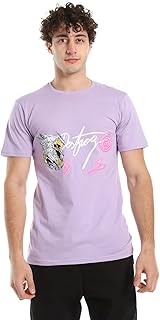 Andora Mens Destroy Hawk Chest Printed Summer Tee - Lavender T-Shirt