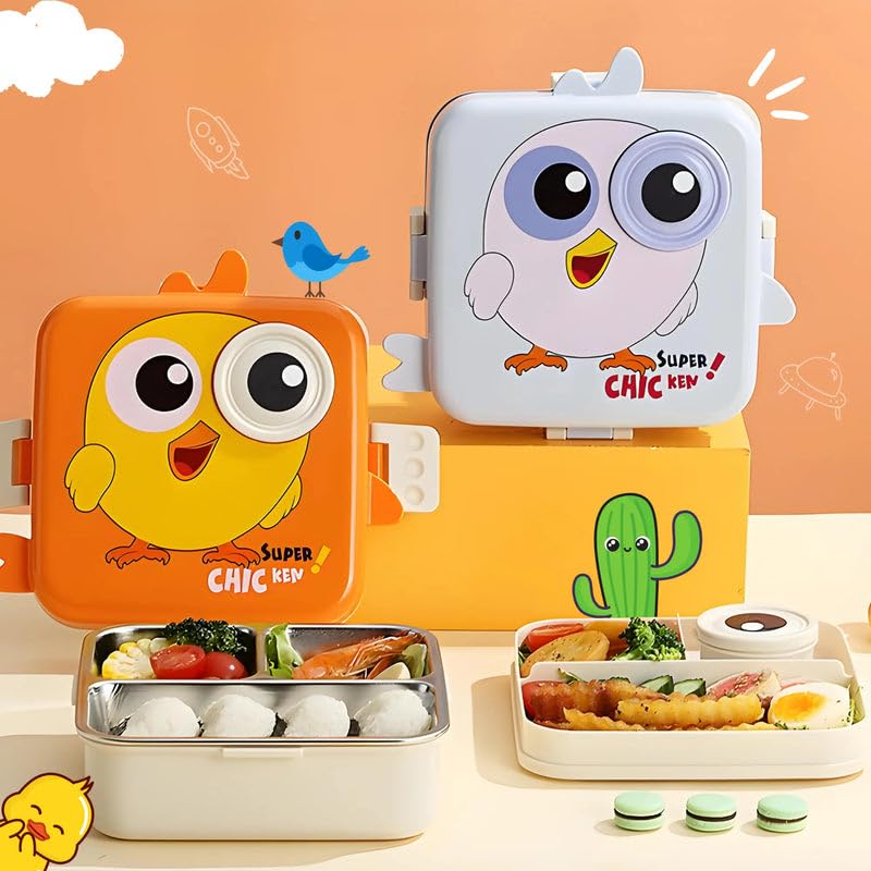 Image of 2 Layer Stainless Steel Lunch Box - Insulated, Leak-Proof & BPA-Free Bento Tiffin with Detachable Tray & Container | Kids & Office Lunch Box for School, Travel - 1120ml + 70ml, Lavender