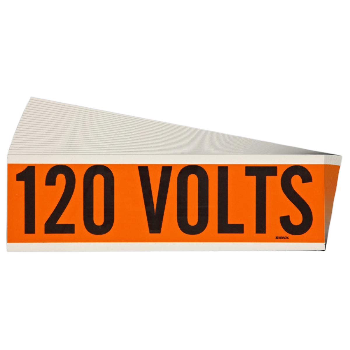 120 Volts Conduit and Voltage Labels 2.25 in H X 9 in W Black On Orange 25/Pk