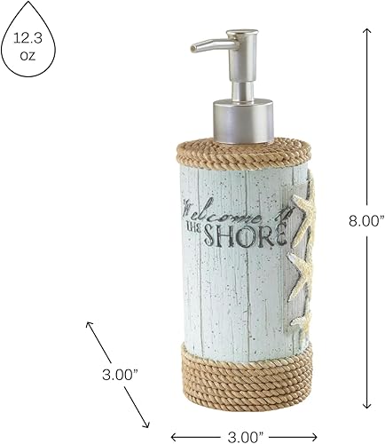 Miniatura 2 de Avanti Linens - Dispensador de jabónbomba de loción, artículos esenciales para el baño de invitados, decoración de baño inspirada en la costa