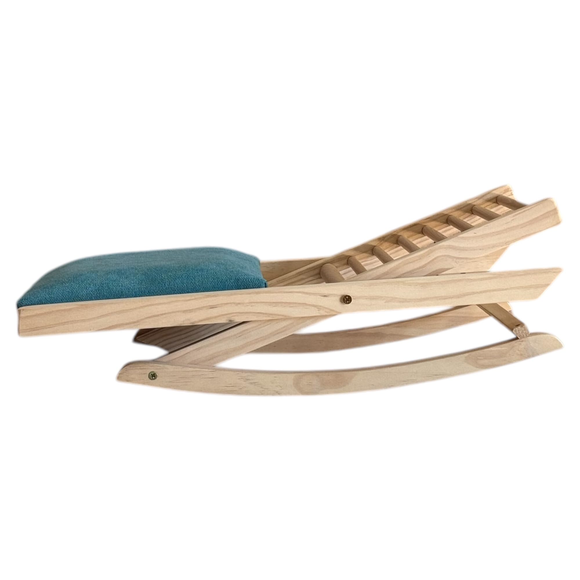 Reposapies Plegable Natural Turquesa