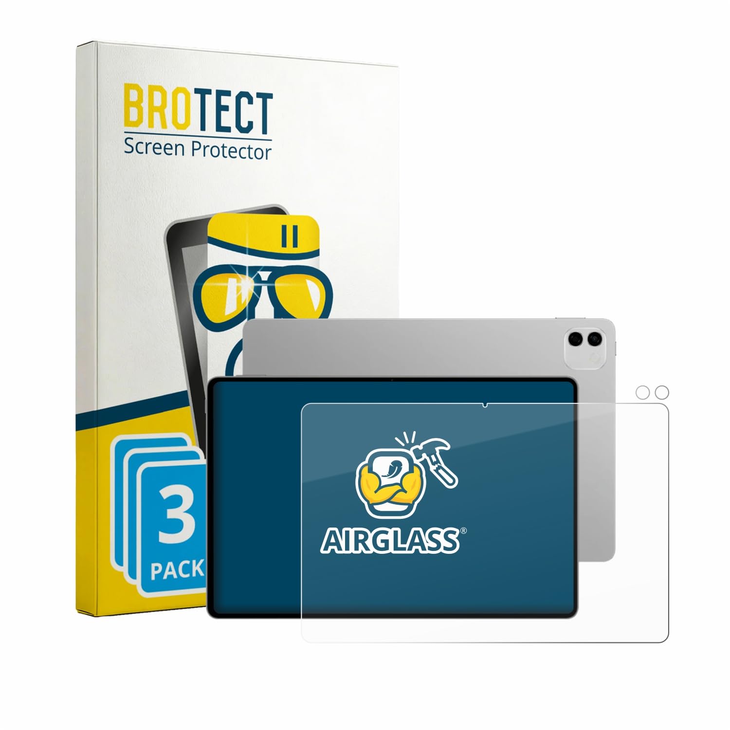 brotect 3 Pezzi Pellicola Vetro per Honor Magicpad 4 12.3" | (Fronte+Fotocamera) Chiara Protezione Schermo Made in Germany, Durezza 9H Anti-Graffio Glass Screen Protector