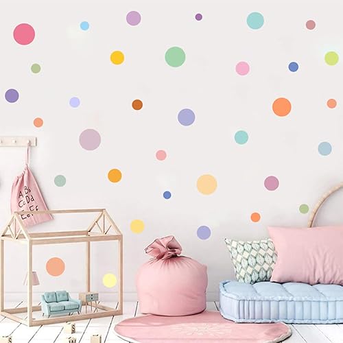 Miniatura 7 de Arawat Calcomanías de pared y murales de lunares, calcomanías de pared para despegar y pegar, 10 hojas de calcomanías de pared para dormitorio, sala