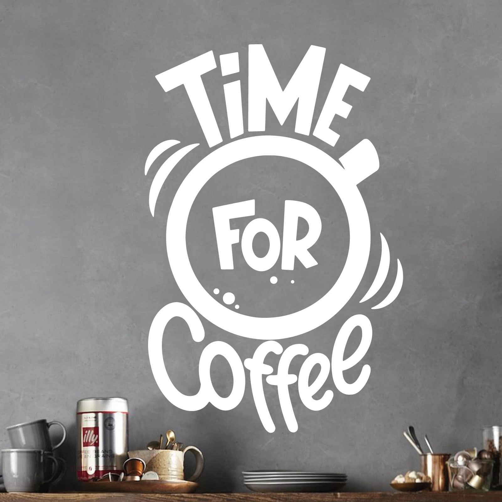 Sticker mural Time for Coffee - Café - Cuisine - Vert citron