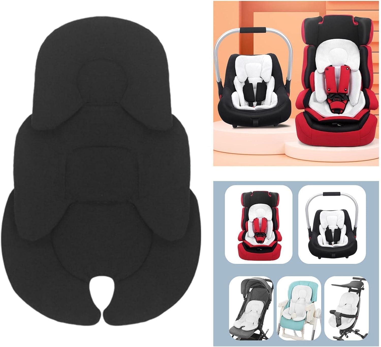 Inserto di supporto per testa e corpo per seggiolini auto, comodo tappetino di supporto per la testa e il corpo, cuscino di supporto per seggiolino auto, cuscino per passeggino, seggiolino auto