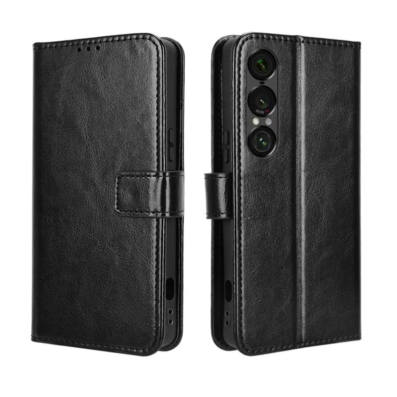 Ebzzliy Coque pour Sony Xperia 1 VII Etui Housse Antichoc en Cuir PU Premium Fentes Cartes Etui Pochette de Portefeuille avec à Rabat Case pour Sony Xperia 1...