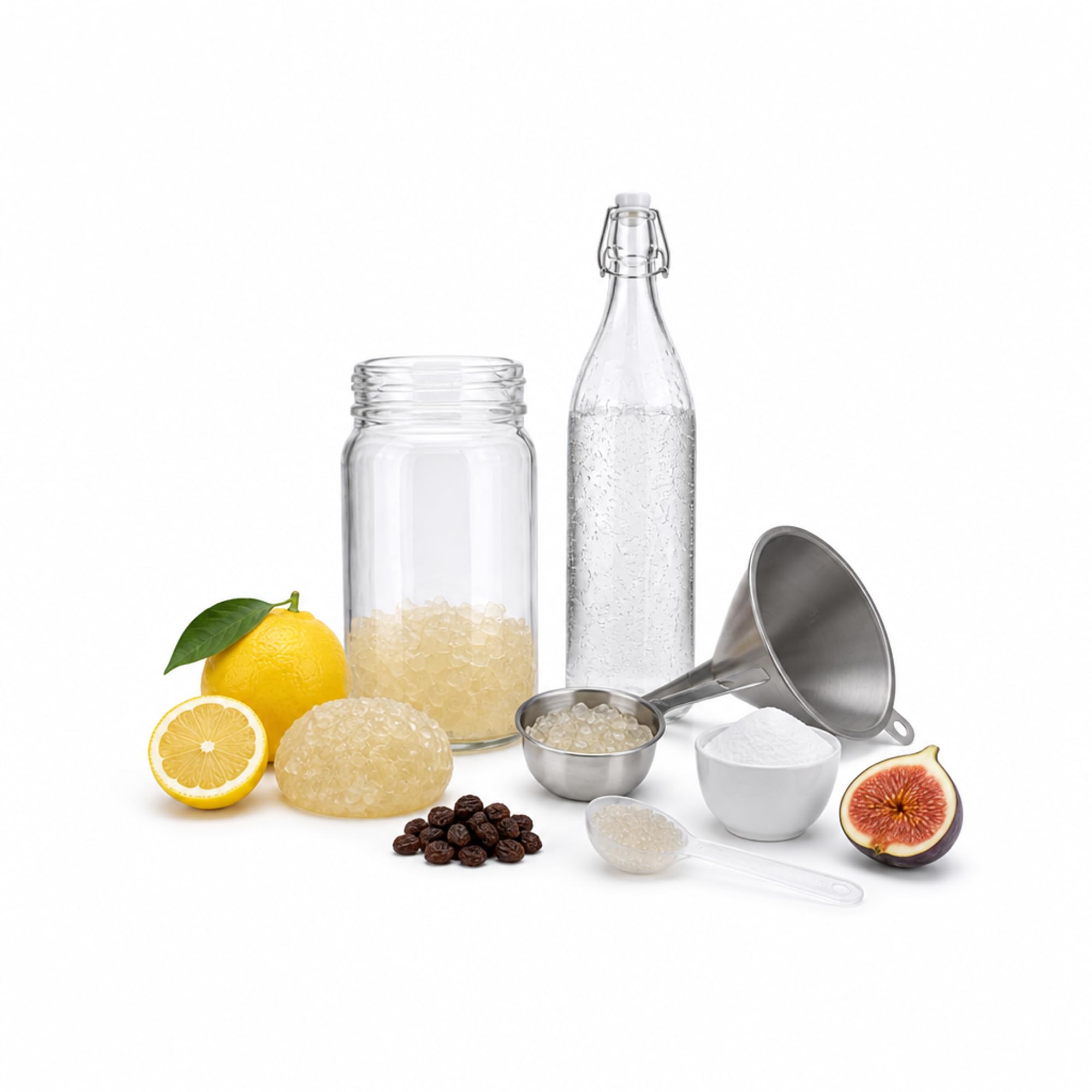 Kefir-for-all, Starterset für Kristallalgen, Wasserkefir, Japankristalle zur Herstellung von veganem Wasserkefir