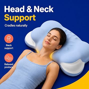 Memory Foam Cervical Neck Pillow for Side and Back Sleepers