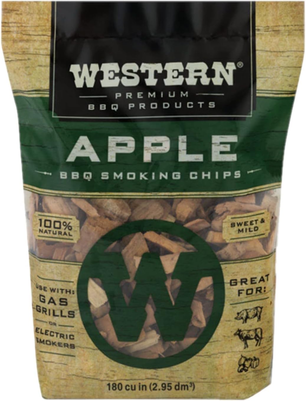 Western Apple Smoking Chips, 2-Pound Bags (Pack of 6)