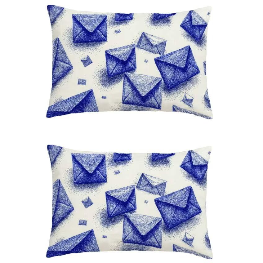 Housse de coussin 80x100cm imperméable bleu marine double face pour l'extérieur