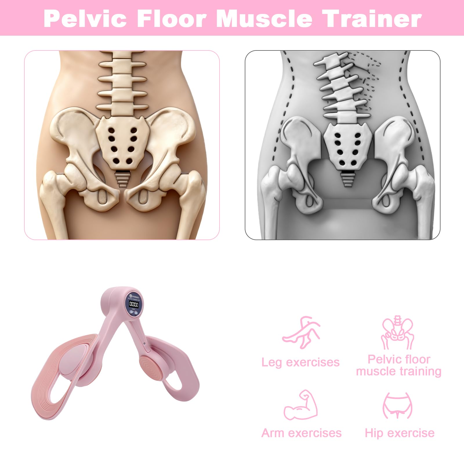 TNSLAND Thigh Master - Allenatore per cosce, per allenare i glutei femminili, con conteggio intelligente, trimmer, interno delle cosce, fondo pelvico, allenatore per allenare i fianchi, braccia