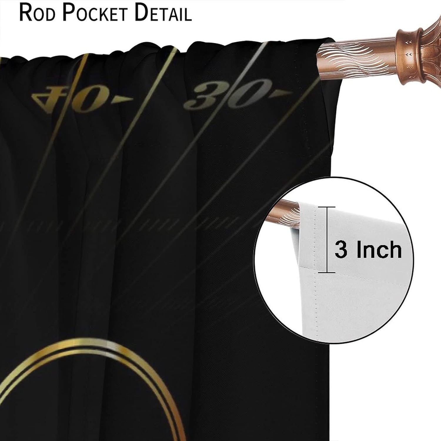 American Football Sports Game Rod Pocket Blackout Curtains - Abstract Black Gold Football Helmet Design Window Treatment Set Energy Saving Thermal Insulated Drapes 2 Panels 63L x 27.5W