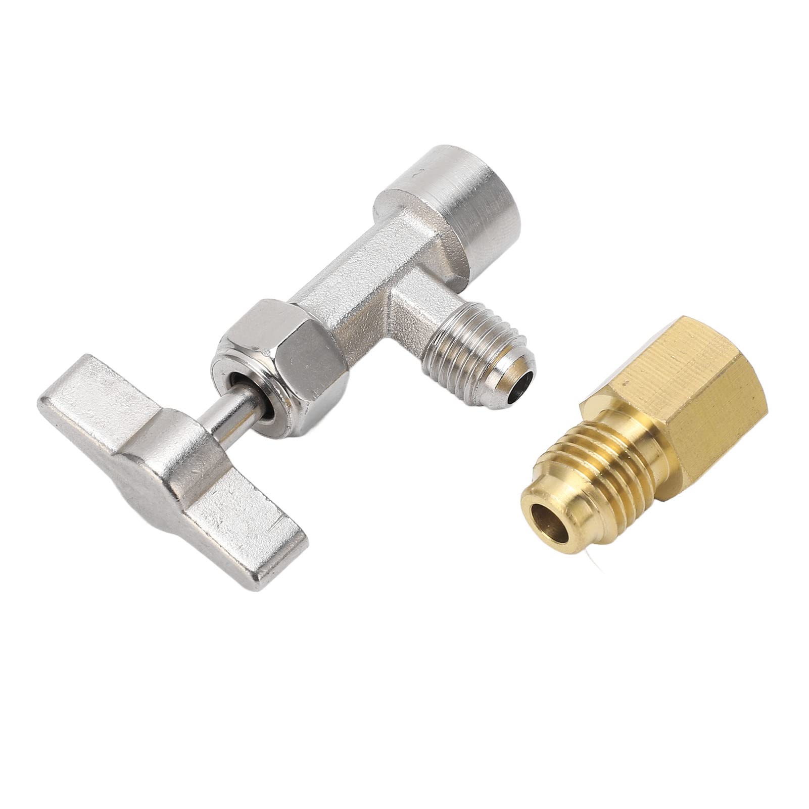 Rubinetto per Lattine R134A, Valvola Autosigillante per Lattine con Filettatura 1/4 Pollici 1/2 Pollici Dispenser di Refrigerante in Acciaio Inossidabile Apriscatole con