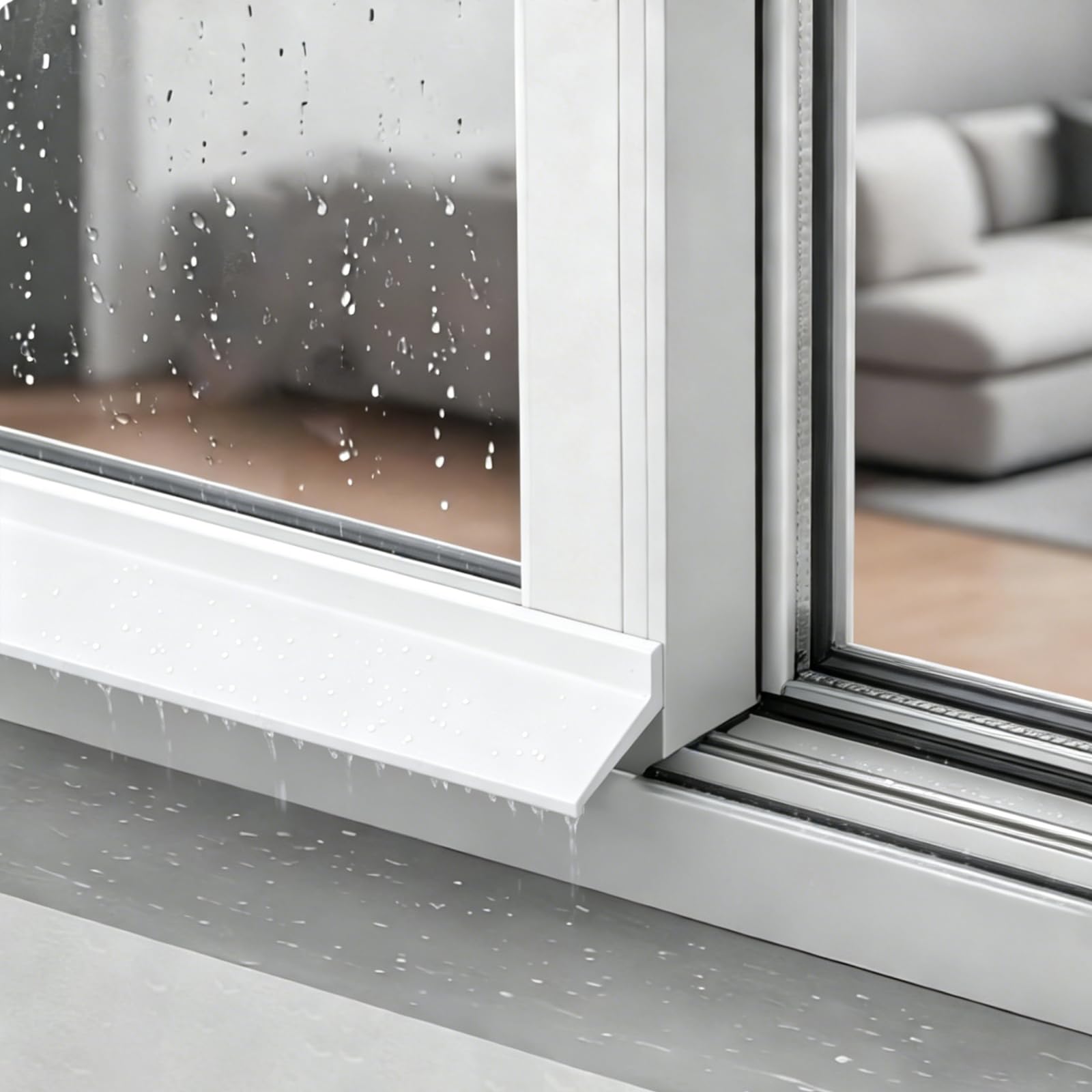 Window Weather Bar,Self Adhesive Door Rain Deflectors Rubber Rain Water Weather Deflector Bar Rain Drip Guard for Windows, Doors (Transparent, 3M x 4.5cm)