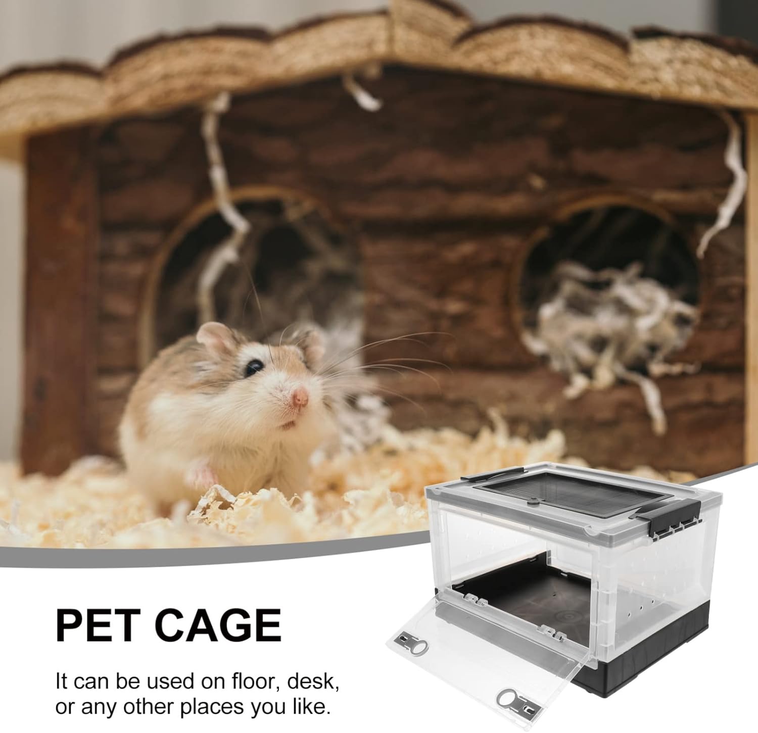 VANZACK 1set Foldable Warm Plastic Hamster House for Pets Breathable Animal Terrarium Spacious Hideout Design for Healthy Energetic Hamsters and