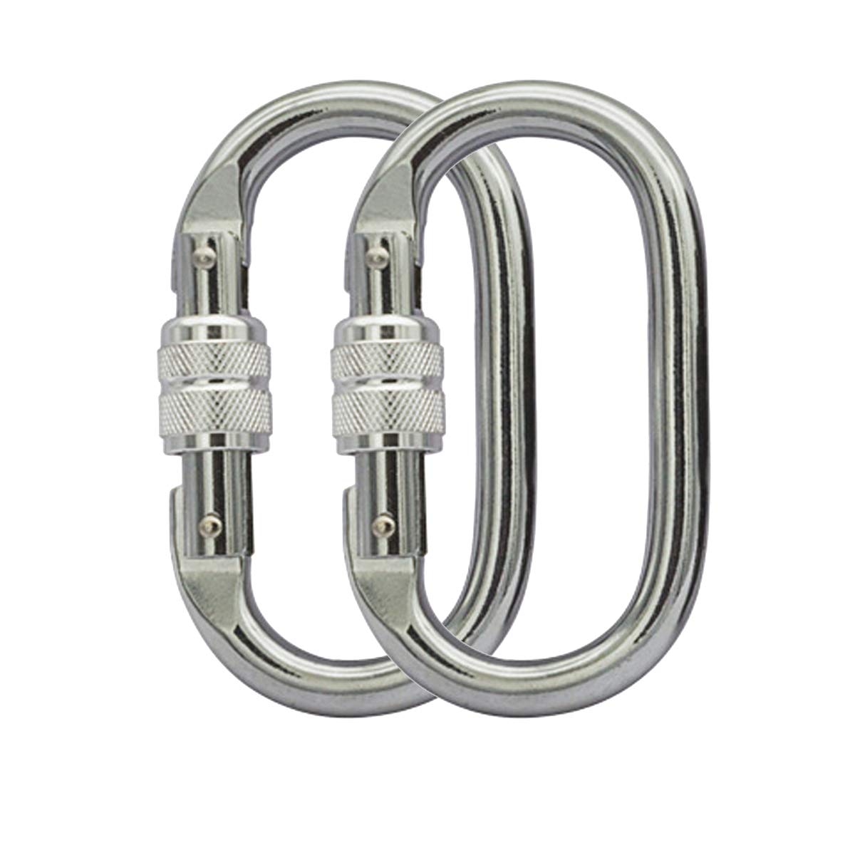 Heavy Duty Locking Climbing Carabiner Clip CE Rated 25 kN 5600 LB Rugged Terrain Approved Industrial Strength Twist Lock Carabiners Clips for Rigging, Ropes, Hammocks, Camping