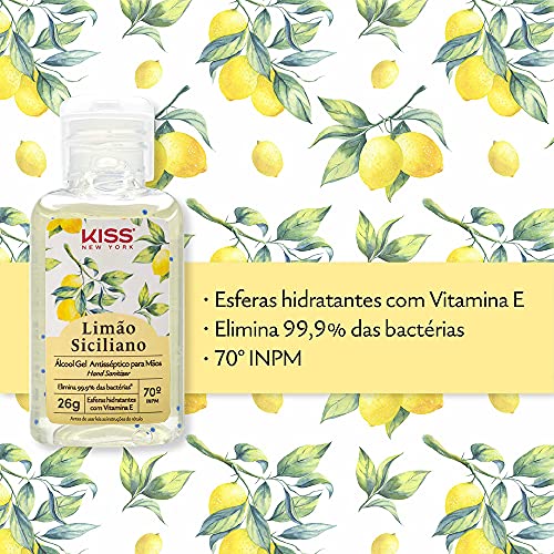 Álcool em Gel - Limão, KISS NEW YORK, 26 g