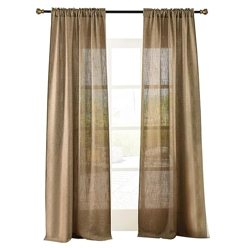 Country Burlap Curtains Amazon Com