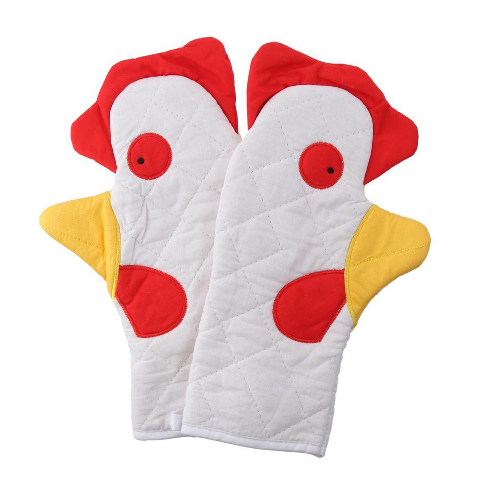 gifthub Funny Rooster Oven Mitt, Rooster Trim Oven Mitts,Washable Cute Oven Mitts for Baking Cooking