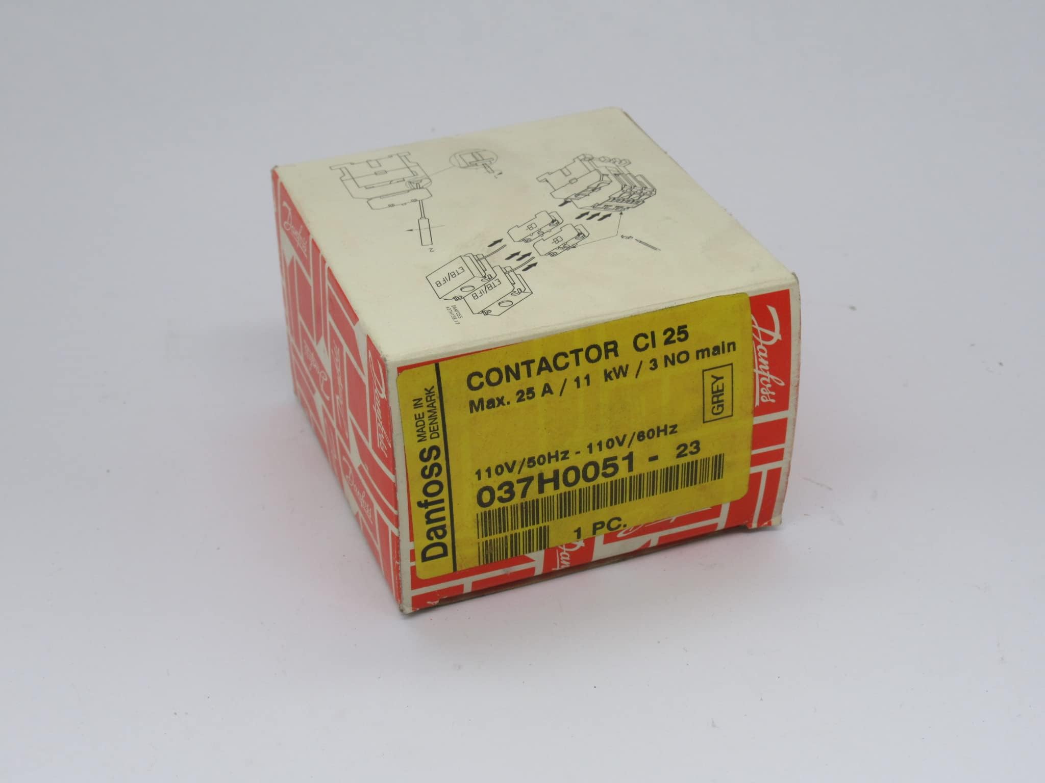 Danfoss 037H005123 CI25 110/120V CONTACTOR 40A 3P