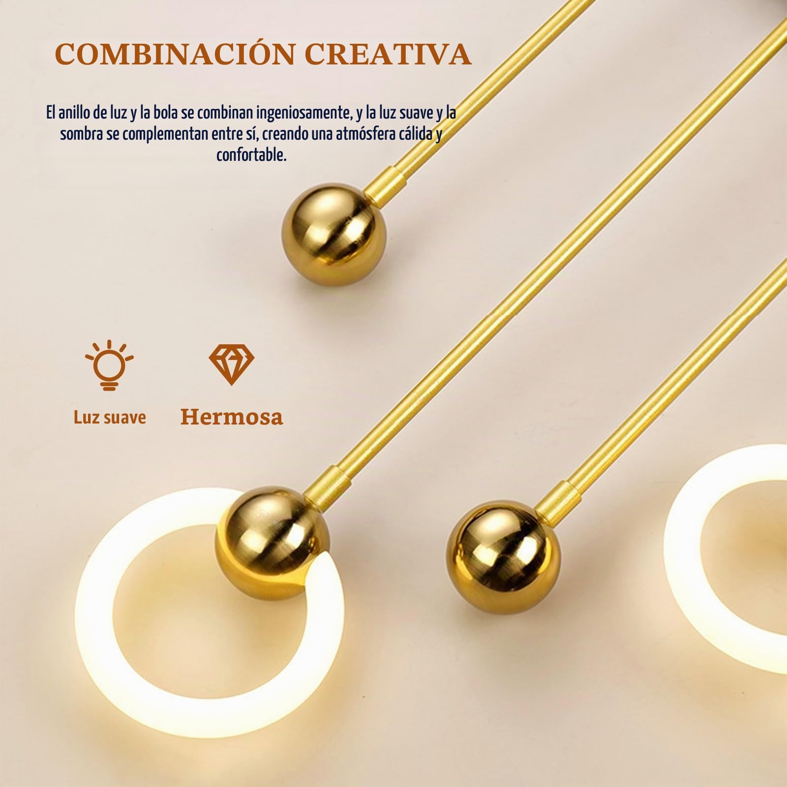 Reloj De Pared Artístico 3D con Luz LED, Reloj Decorativo De Cuarzo Silencioso, Esfera De Porcelana Cristal con Bola Colgante, Decoración Moderna para Salón Dormitorio Oficina