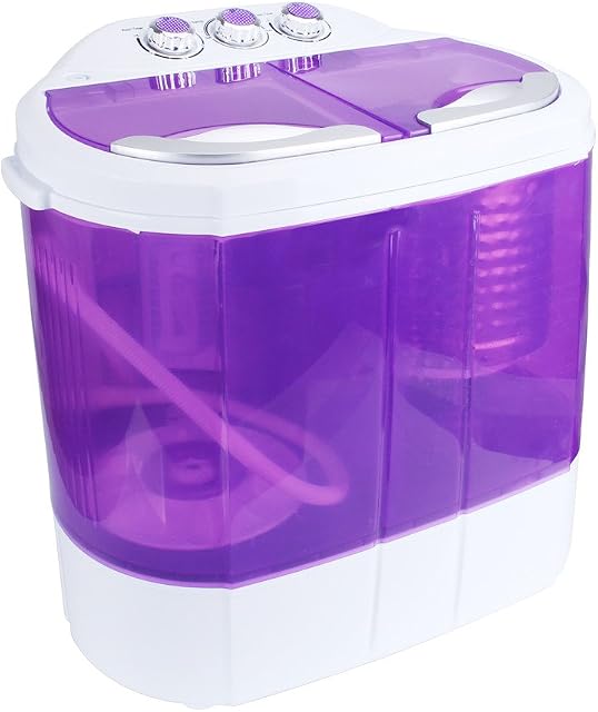 Display4top Electric Mini Portable Compact 3.6KG Capacity Washer Washing Machine Spin Dryer Laundry (Purple)
