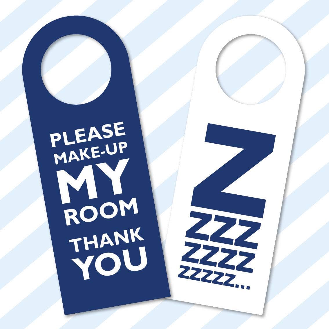 CYDPrinting Do Not Disturb Door Handle Hanging Cards Hangers Hotels Clean My Room Signs (Pack of 10 Blue)