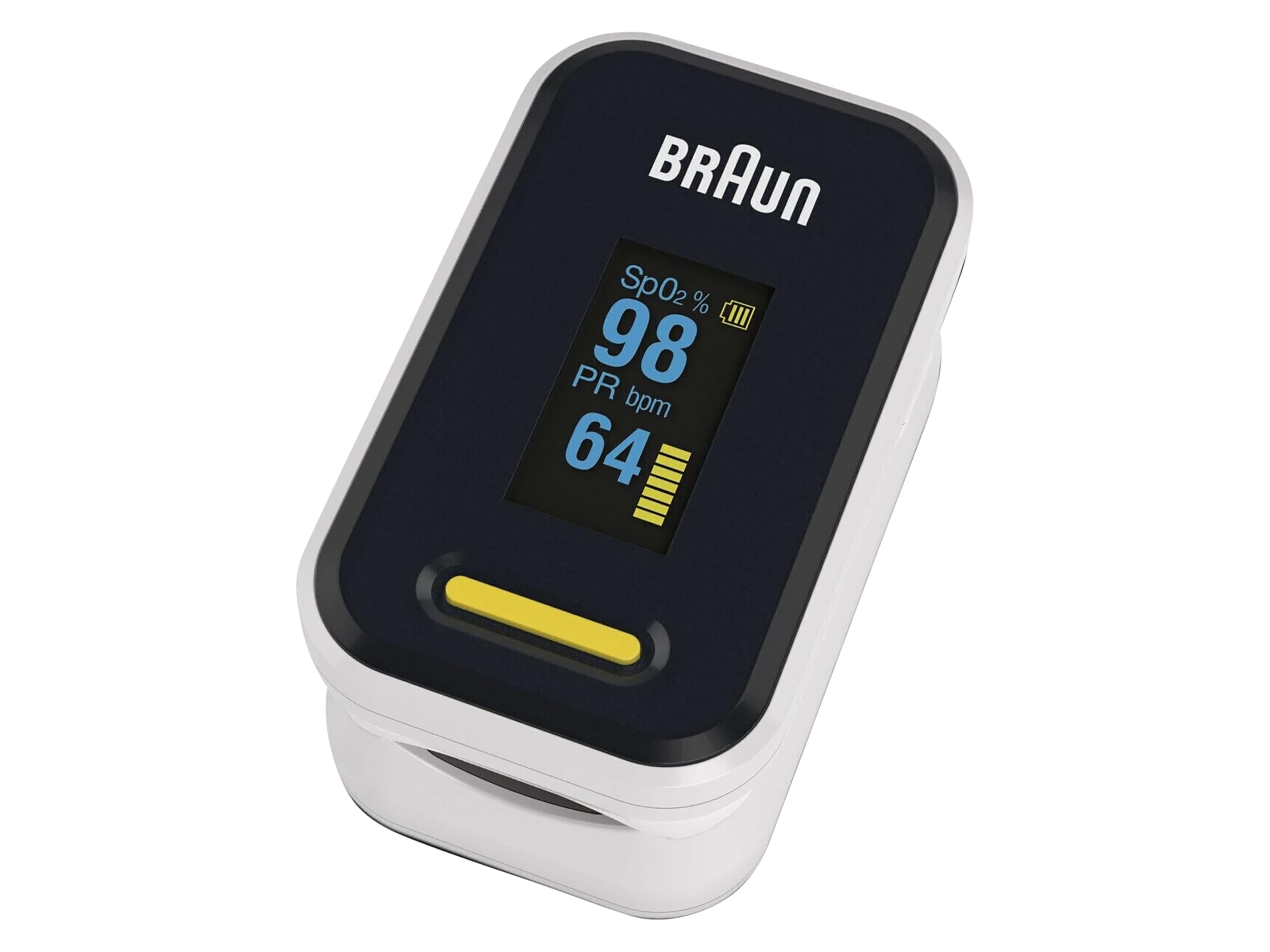 Braun Oxymètre de pouls 1 | Moniteur précis d'oxygène sanguin au doigt | Utilisation simple pour usage domestique | BPCO, pneumonie ou apnée du sommeil | Idéal pour les athlètes| YK-​81CEU