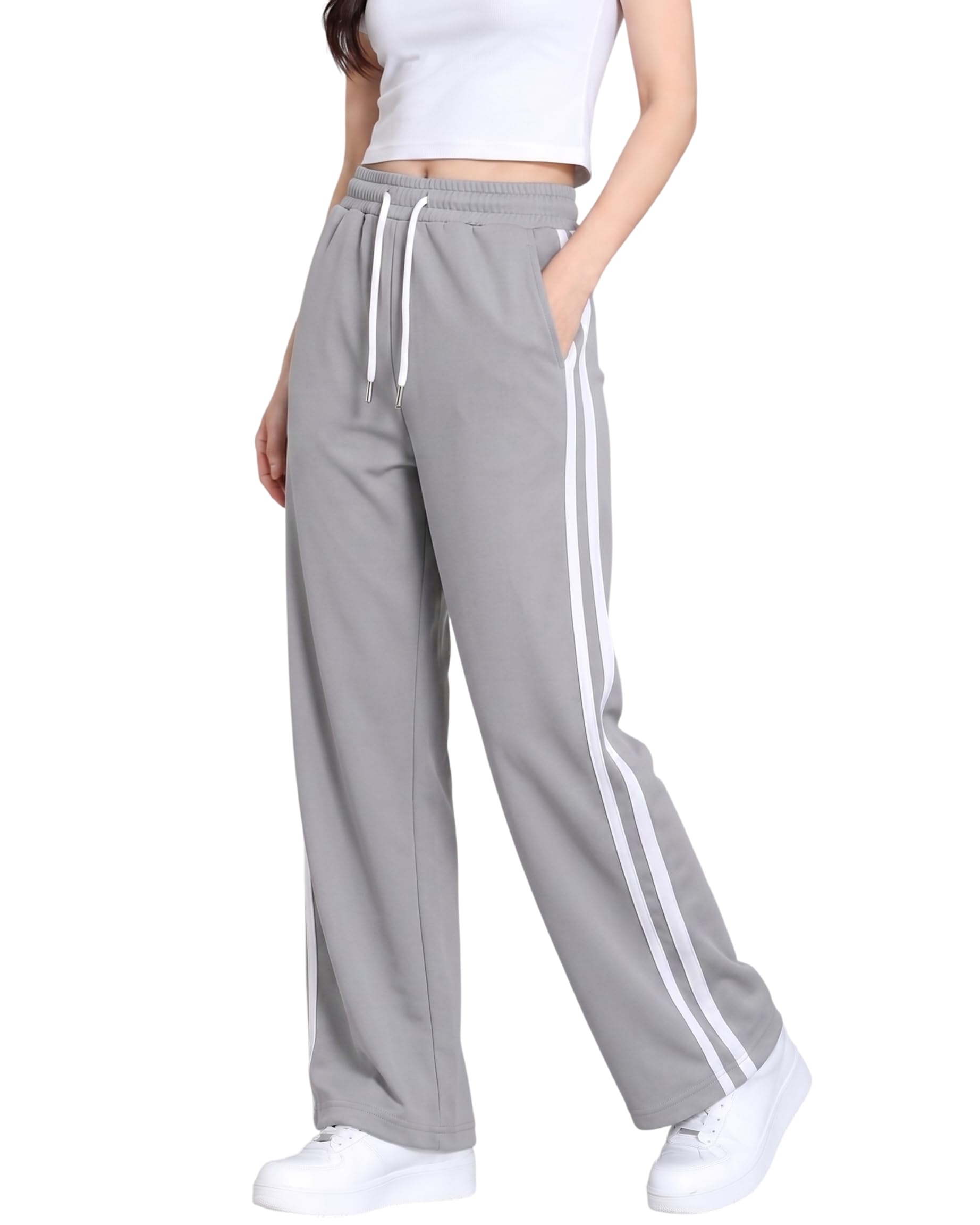 Samfor Woman's Loose Fit Track Pants – Polycotton Joggers with Elastic Waistband & Side Pockets, Lower Comfortable for Gym, Running & Casual Wear-picture-29