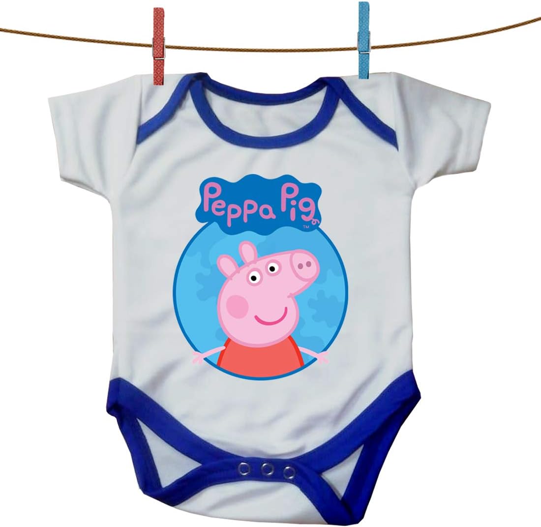 blinkNshop Peppa Pig Romper for New Born Baby/Babies Arrival/Half Birthday/Baby Boy's & Baby Girl's Romper/Return Gift White