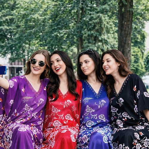 Image of Miss Lavish London Ladies Kaftans Kimono Maxi Style Dresses Suiting Teens to Adult Women in Regular to Plus Size (134-Blue, US 20-24)