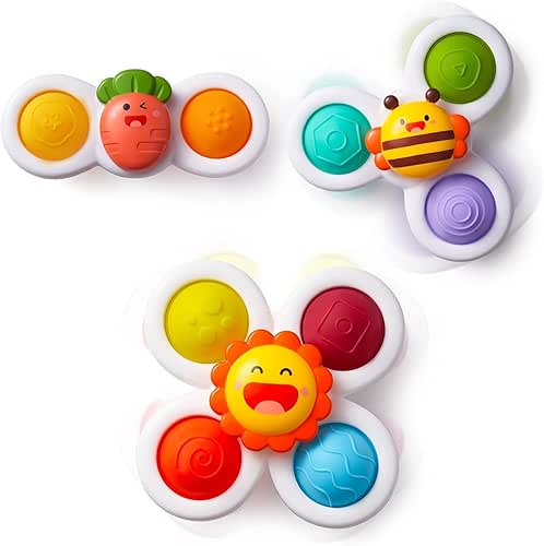 LiKee Strong Suction Cup Fidget Rotating Sensory Bath Toys for