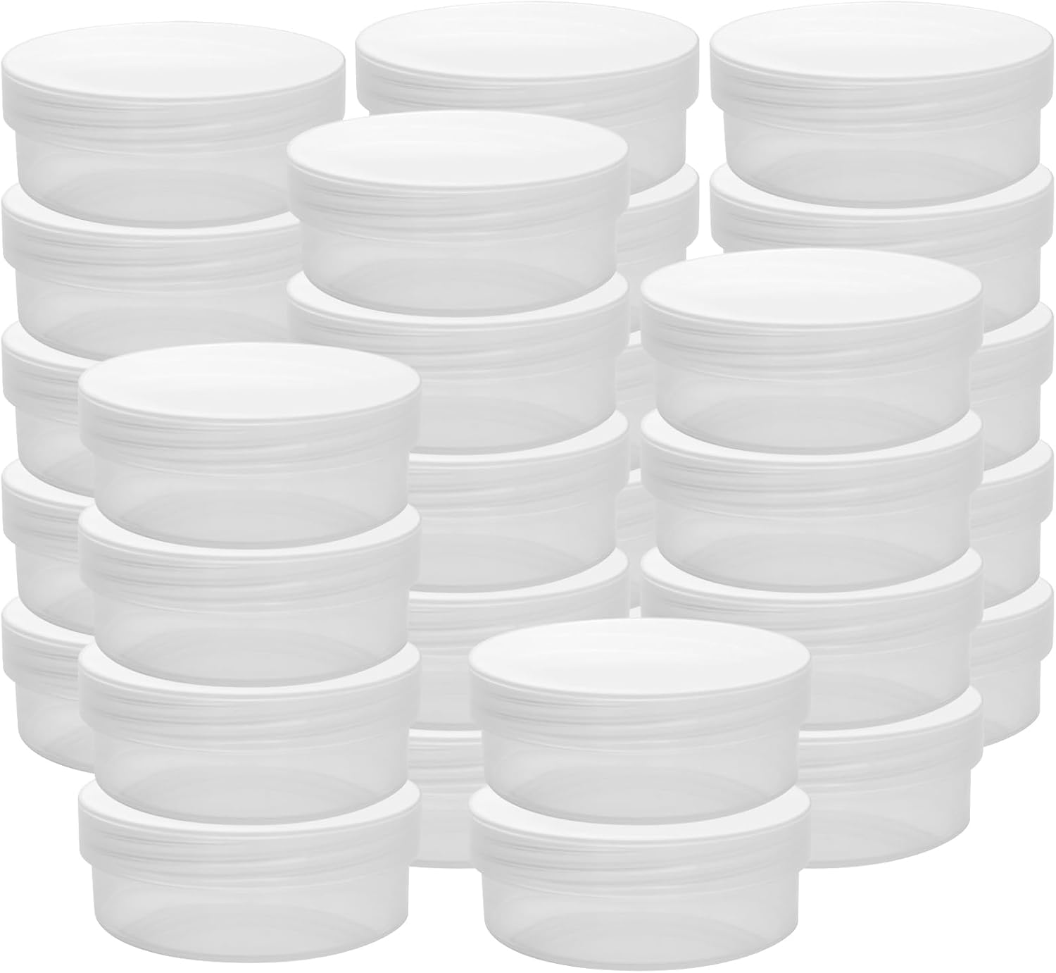 FUNSUEI 30 PCS Round Clear Plastic Bead Storage Containers
