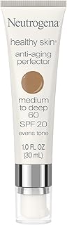 Neutrogena Healthy Skin Anti-Aging Perfector Tinted Facial Moisturizer and Retinol Treatment with Broad Spectrum SPF 20 Sunscreen with Titanium Dioxide, 60 Medium to Deep, 1 fl. oz