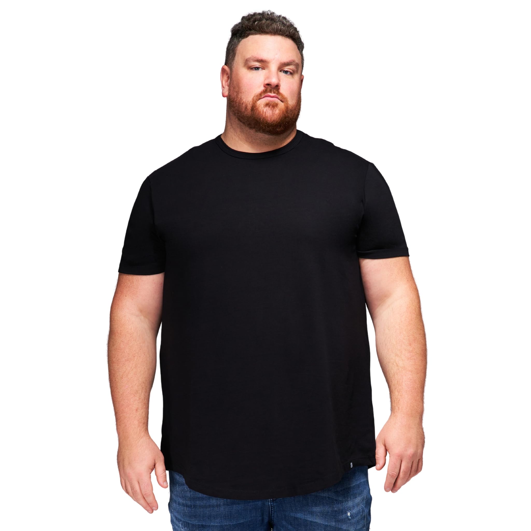 STRONGSIZE Mens Big and Tall T-Shirts Stretch Cotton Crewneck Shirt Sizes XL 8XL Regular Longer Length