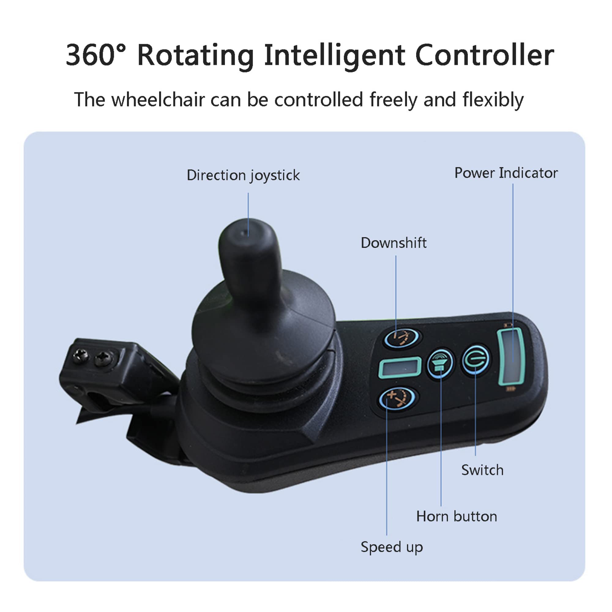Fauteuil Roulant Électrique Pliant, Fauteuil Électrique Tout Terrain Léger à Double Moteur avec 2 Batteries Au Lithium Mobiles pour Personnes Âgées Handicapées
