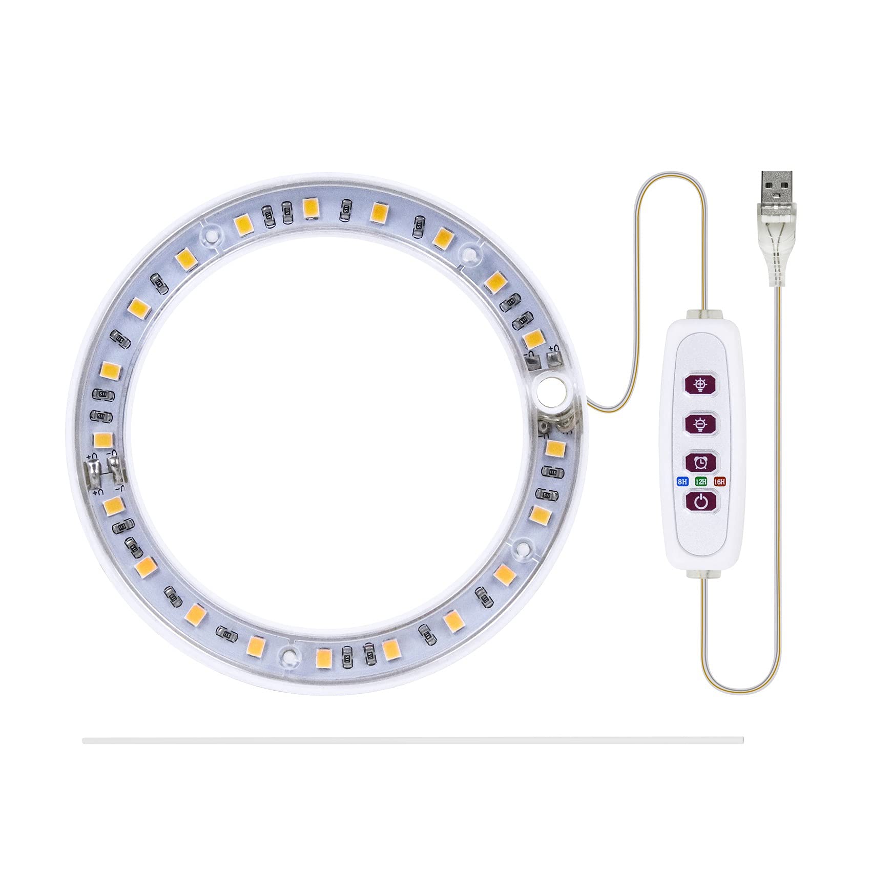 Ghulumn Light Led Grow Full Spectrum Phyto Grow Lamp Usb Angel Ring Lamp For Succulents, Flower Plants Growth (Sunshine)