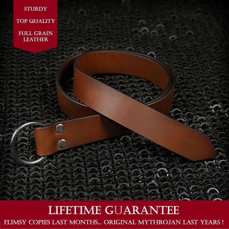 Miniatura 5 de Mythrojan O Ring Medieval Leather Viking Belt LARP SCA Warrior Gothic Renaissance