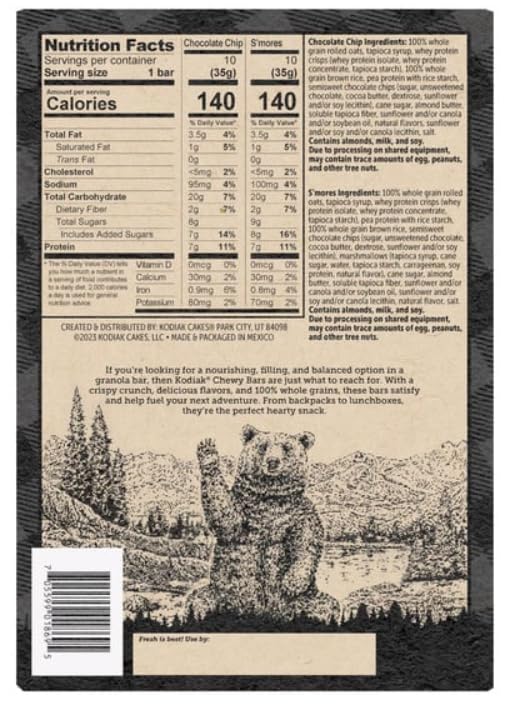 Kodiaks Granola Bars, Chewy Variety Pack, 20 Count