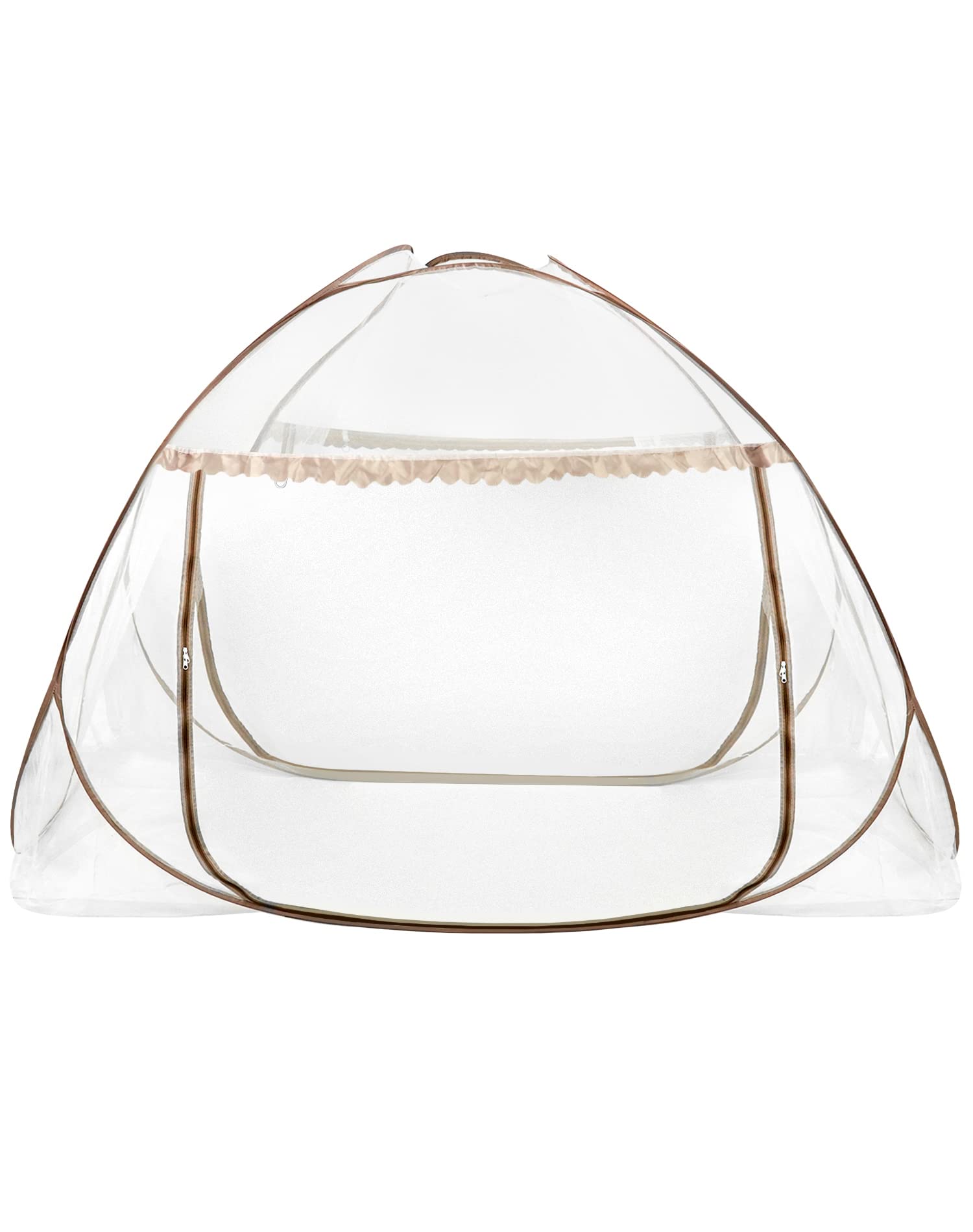 QWORK Moskitonetz für Bett, Pop-Up-Moskitonetz, Faltbarer Moskitovorhang mit Doppeltür, 150 x 200 x 150 cm