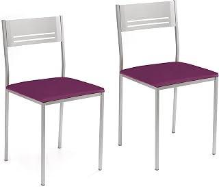 ASTIMESA SCACBJ Dos sillas de Cocina, Metal, Berenjena, Altura de Asiento 45 cms