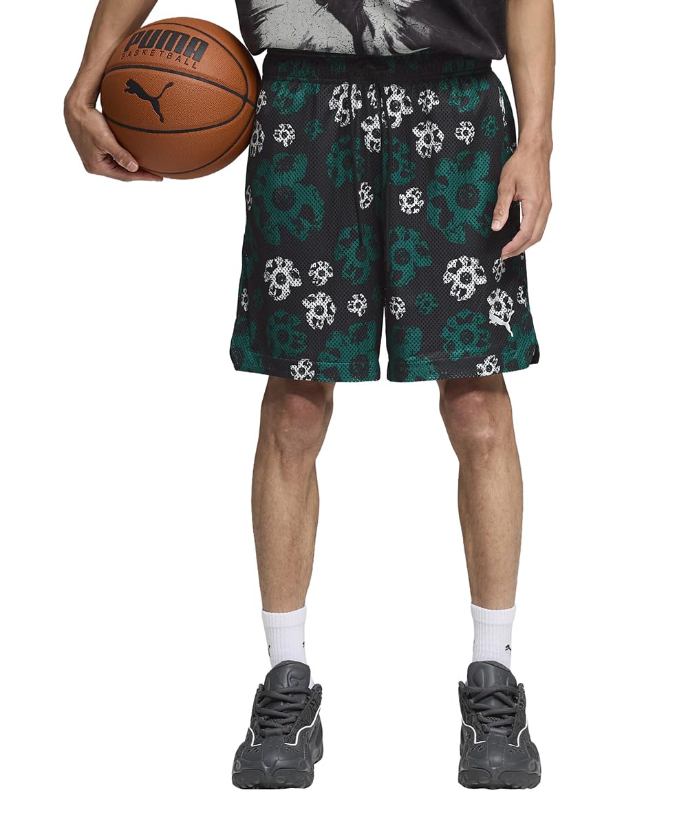 puma Unisex-Adult, Hoopocalypse Revers 7 Short, Black-AOP, XL, (63286401)-picture-10