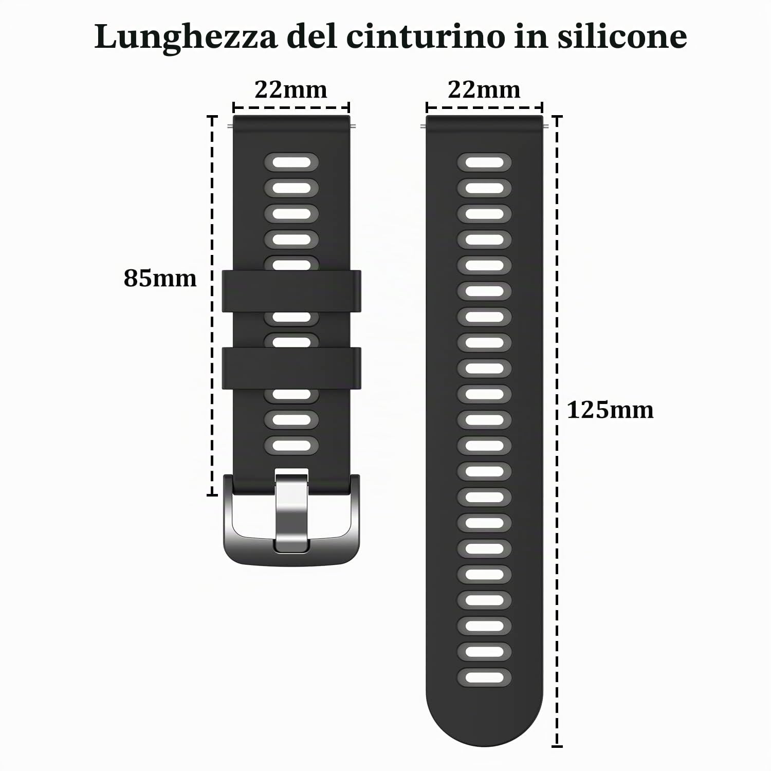 EZMVZKU 22mm Cinturino in Silicone per Samsung Galaxy Watch 3 45mm/Watch 46mm, per Amazfit GTR3/3 Pro/GTR4 Cinturino di Ricambio, per Huawei Watch GT runner/GT3 46mm Cinturino Sportivo