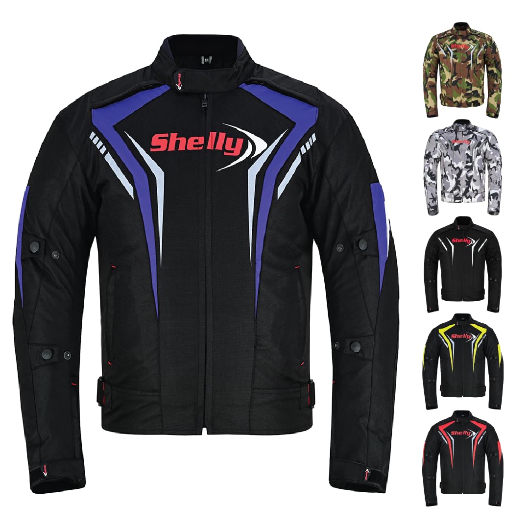 Shelly - Chaqueta de motocicleta prémium para hombre, para aventura/turismo, con tela Cordura, para verano, invierno, resistente al viento, para carreras y equitación