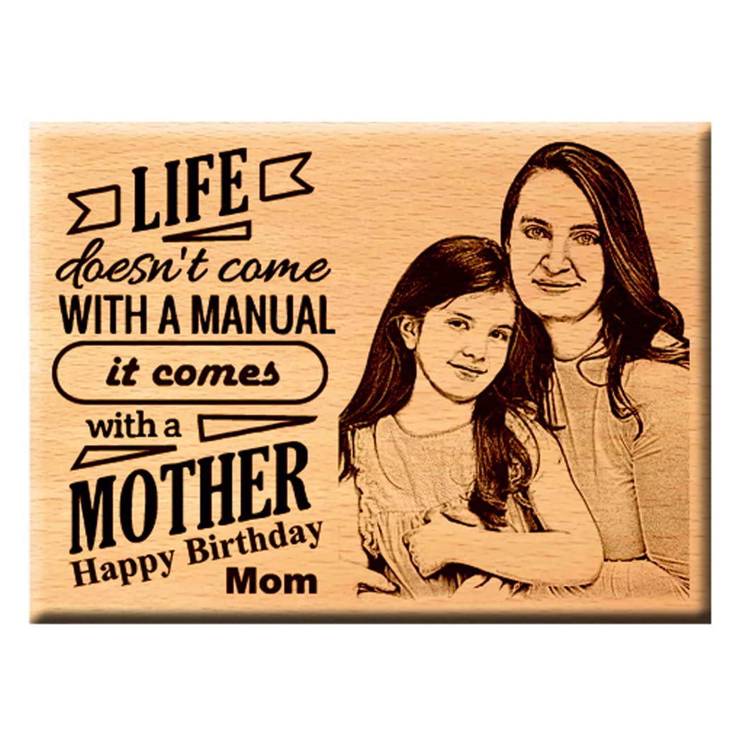Giftanna "Happy Birthday Customized Gift Engraved Wooden Photo Frame | For Mom, Dad, Wife, Husband, Girlfriend, Friends - (9X7 Inches, Brown), Tabletop Rectangular (B09RMFS3WX) Amazon Price History, Amazon Price Tracker