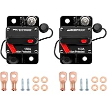 Car Circuit Breaker, 150A 12V-48V DC Vehicle Electronic Battery System Inline Fuse with Manual Reset Switch, Automotive Audio Radio Solar System Protection, Universal for SUV RV Truck