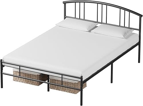 Miniatura 9 de VECELO Base de cama matrimonial con cabecera y estribo base de colchón de plataforma metálica de 14 pulgadas listones de acero de alta calidad no