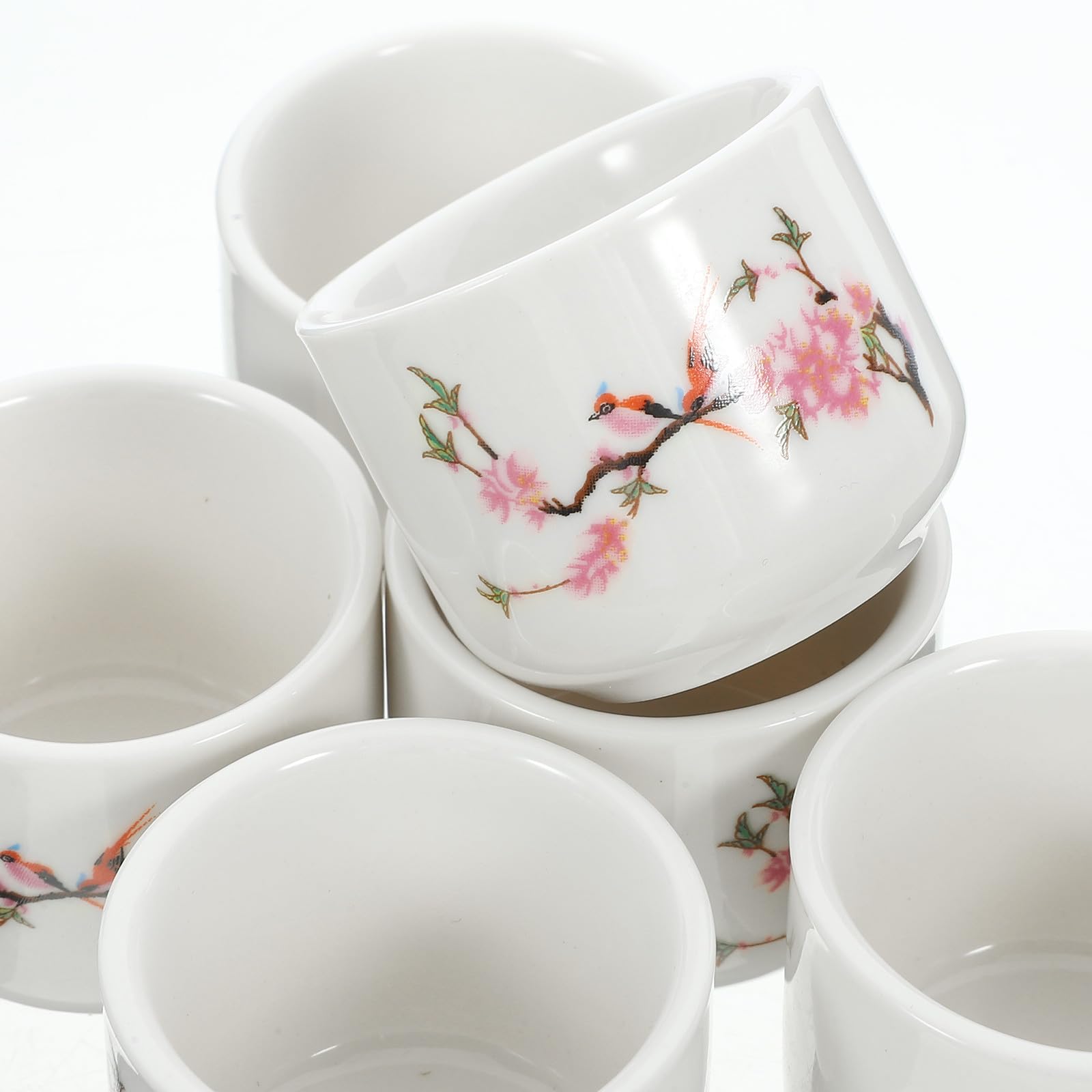 Gatuida Set 7 Pezzi Tradizionale Pentola per Sakè e Tazze in Ceramica Giapponese, Bollitore Collo Stretto e Bocca Larga, Resistente e Lavabile in Lavastoviglie, per Degustazione Sakè