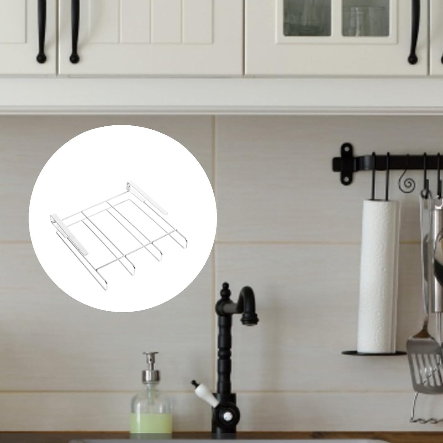 GLEAVI Punching-Free Cutting Board Rack Under Cabinet Organizer Kitchen Storage Holder for Chopping Boards Sturdy Plastic Easy Installation for Home Chefs