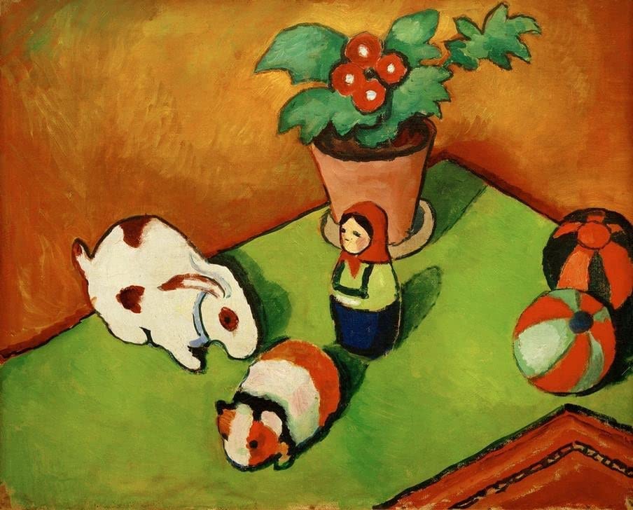 Tableau August Macke 60x90cm pour Égayer un Mur Vide